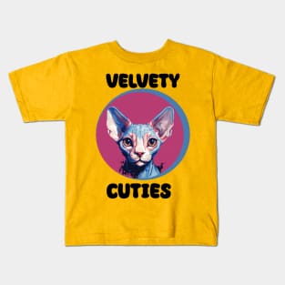 Velvety Cuties: Exploring the Enigmatic Sphynx Cat Breed" Kids T-Shirt